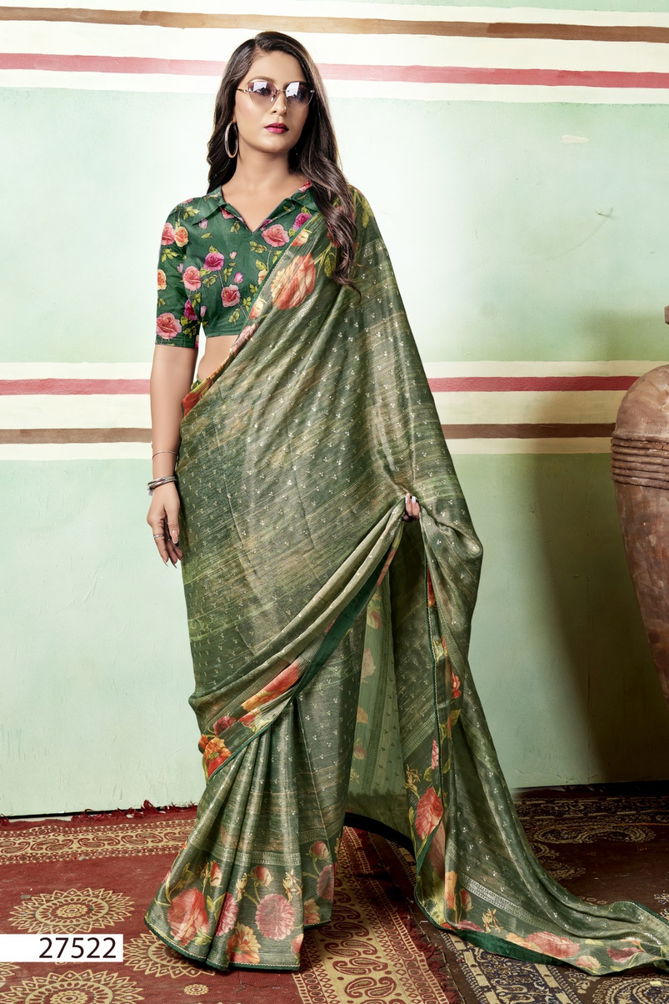 Anshita By Vallabhi Printed Designer Brasso Sarees Wholesale Shop In Surat